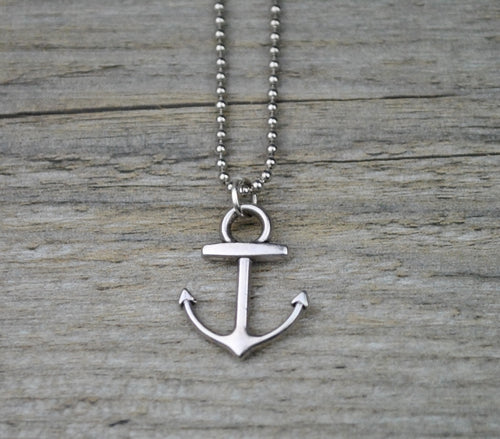 Maritime Kette mit Anker in Silber