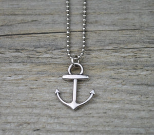 Maritime Kette mit Anker in Silber