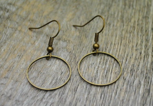 Ohrringe mit Kreis groß in bronze