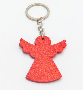 Schlüsselanhänger Engel Rot aus Kunstleder